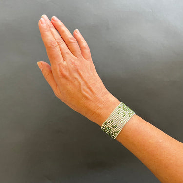 Brazalete Telar Plata Medio Difuminado Turquesa T